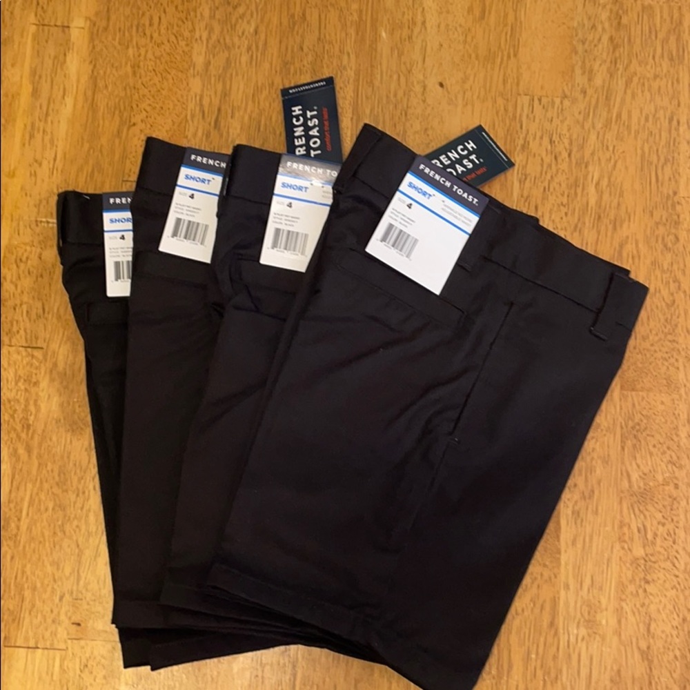 COPY - NWT 4 pair boys black dress uniform shorts size 4